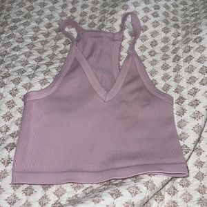 Pink stretchy crop top
